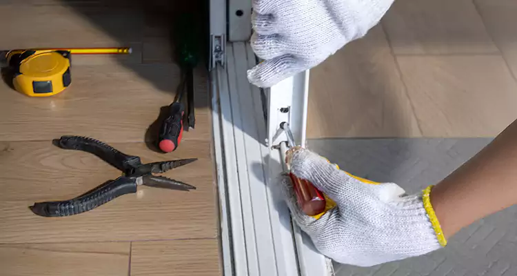 Backyard Sliding Door Track Repair in Oak Ridge, FL